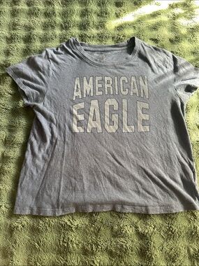 American Eagle Heather Gray Logo T‑Shirt